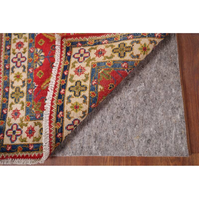 Hand Knotted Oriental 100% Wool Carpet Traditional Floral Red Kazak Area Rug - 3' 3'' X 2' 1''