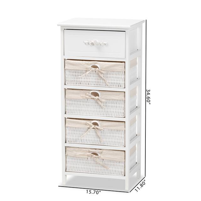 Madelia Modern and Contemporary 1-Drawer Wood Storage Unit-White