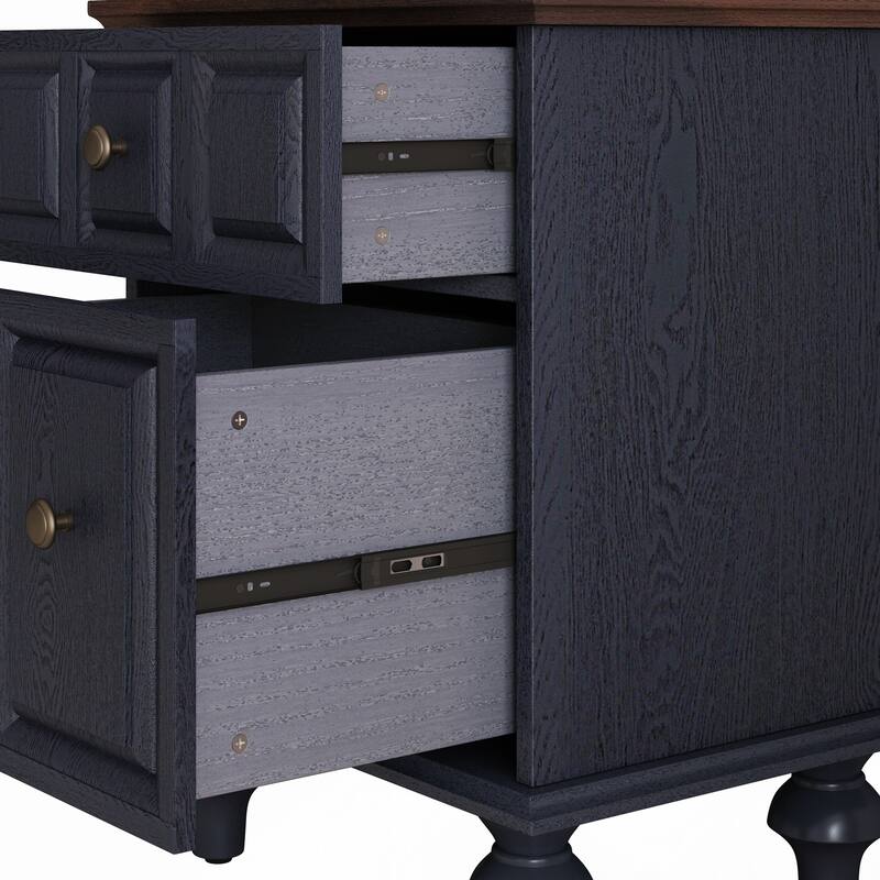 20.47"Vintage Nightstand with 2 Drawers(Dark blue)(Set of 2)