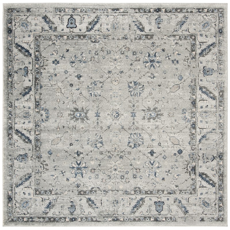 SAFAVIEH Charleston Hanne Vintage Boho Oriental Rug - 6'7" Square - Grey/Dark Grey