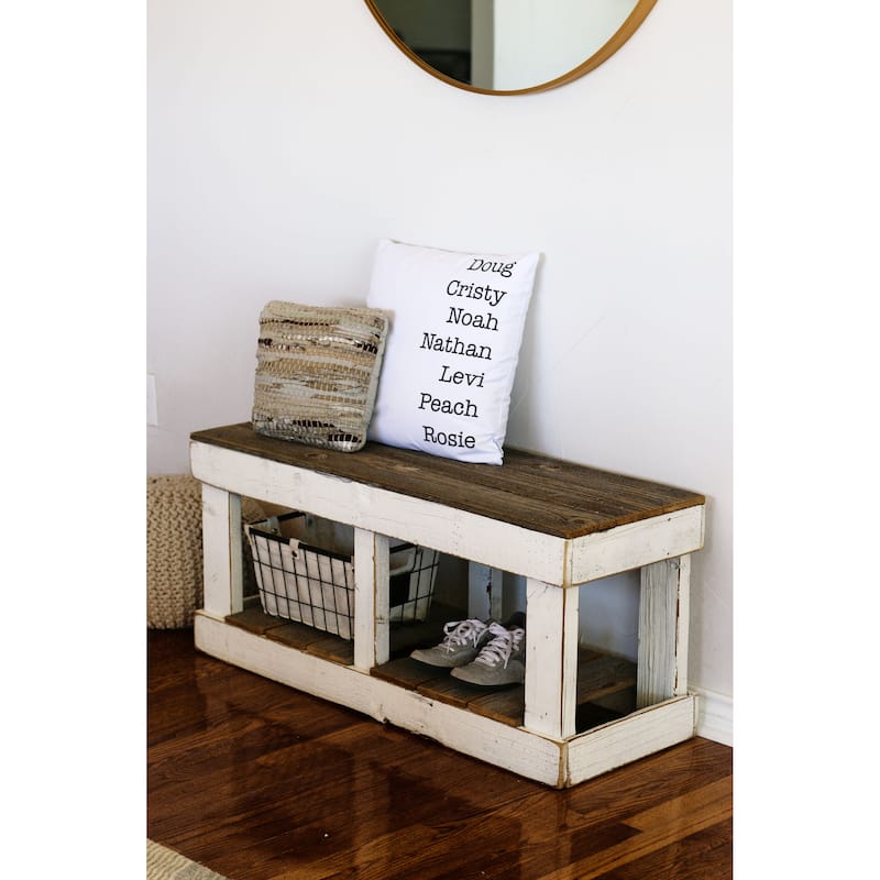 White Combo Storage Bench