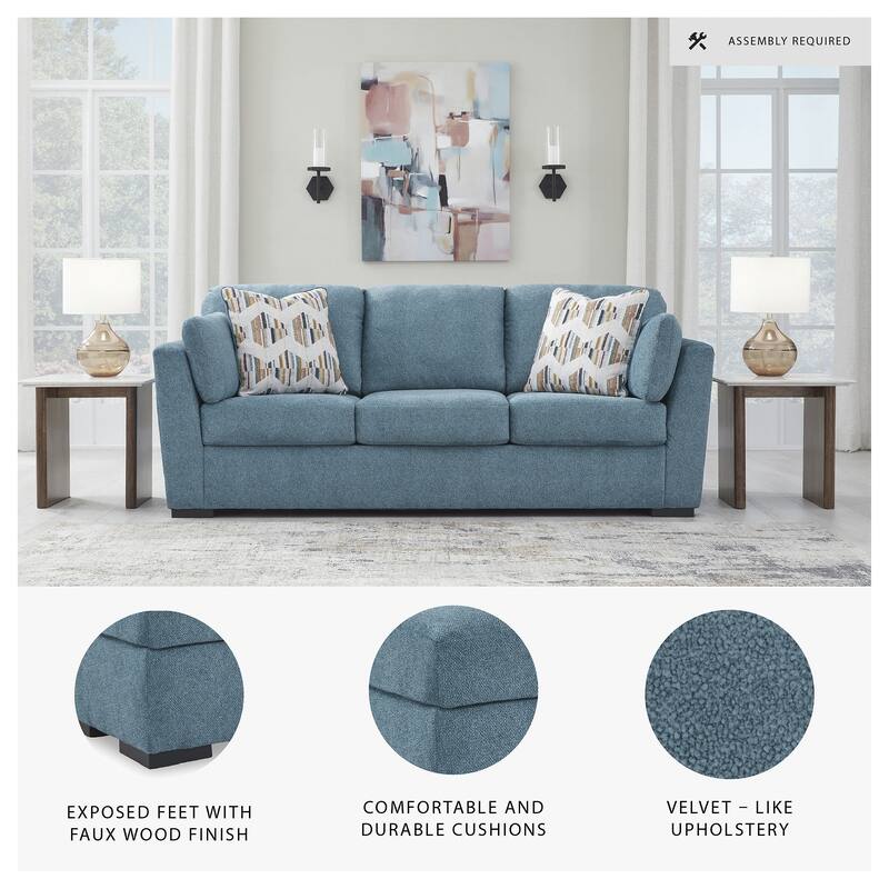 Signature Design by Ashley Keerwick Teal Queen Sofa Sleeper - 94" W x 41" D x 39" H