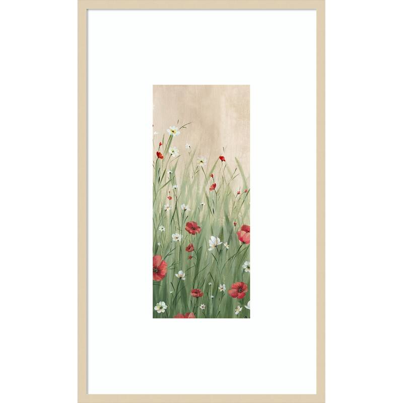 Wildflowers in Gentle Breeze No. 1 by Alex Black Wood Framed Wall Art Print