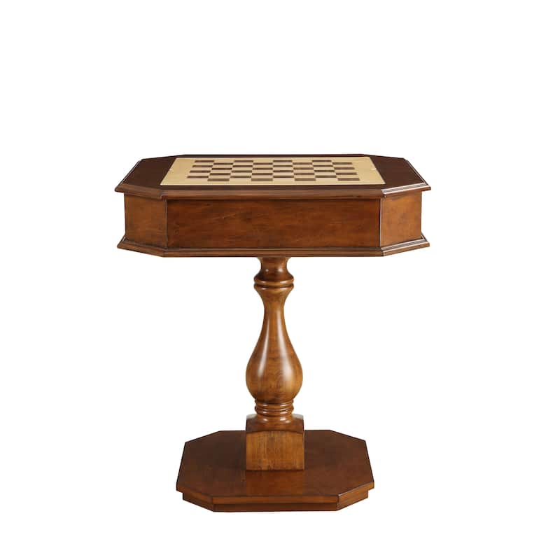 Bishop Cherry Finish Reversible Chess Checker Game Table w/Game Tray (Chess Fingures Not Included)