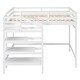 preview thumbnail 6 of 16, Full Size Loft Bed with Built-in Storage Staircase and Hanger