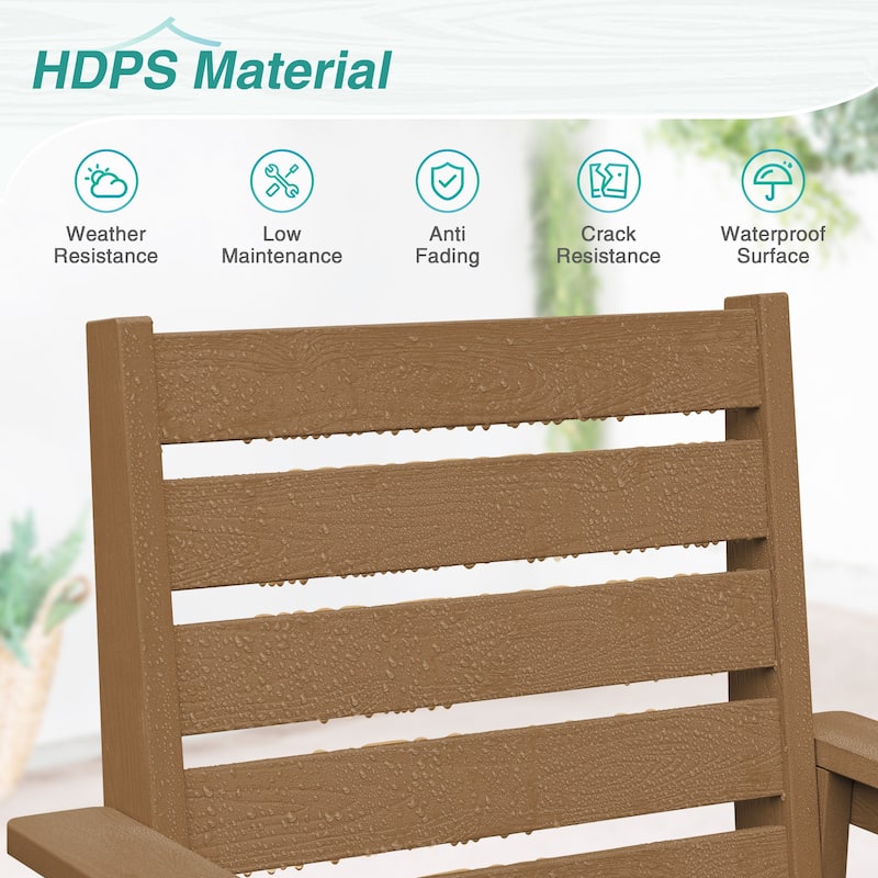 2-piece 18-inch HDPS Outdoor Chairs - 24" W x 26.4" L x 37.3" H