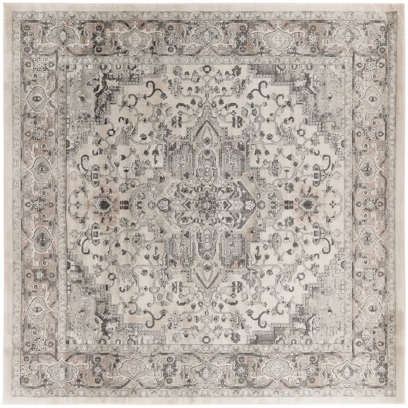 Nourison Concerto Classic Persian Medallion Area Rug. - 10' x Square - Ivory/Gray
