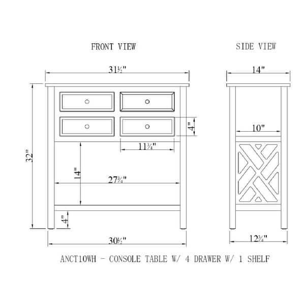 Altadena 32-inch Wide Wood Console Table with 4 Drawers - Bed Bath ...