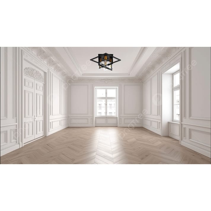 4 Light ceiling lighting black, gold light fixture iron, metal bedroom light