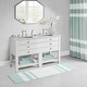 preview thumbnail 19 of 58, Casual Cotton Reversible Bath Rug Soft Shag Rug Washable Rug Aqua Stripe - 2' x 6' - Runner
