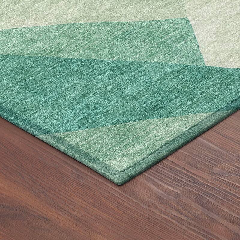Machine Washable Indoor/ Outdoor Modern Queby Chantille Rug