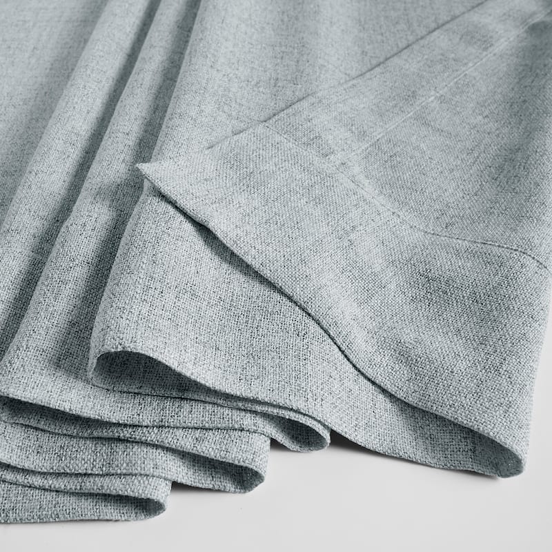 Exclusive Fabrics Farm Town Textured Faux Linen Semi Sheer Curtains (2 Panel) Window Curtains