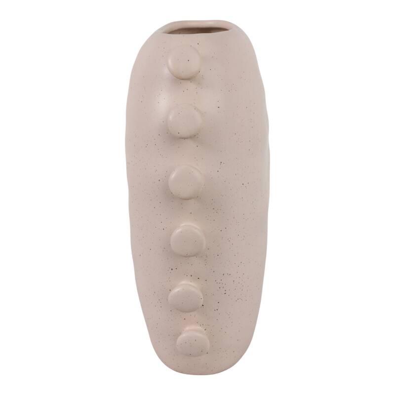 Stoneware Vase Statement-Making Tall Unique Side Detailing Home Decor