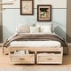 preview thumbnail 2 of 52, Full/Queen Size Platform Bed with 6 Storage Drawers, Wooden Bedframe, Storage Bed, Headboard Not Include, for Kids/Teens/Adults
