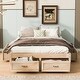 preview thumbnail 1 of 52, Platform Bed with 6 Storage Drawers, Wooden Bedframe, Full/Queen Size