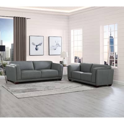 Hydeline Marshall Top Grain Leather Sofa and Loveseat Set - Sofa, Loveseat