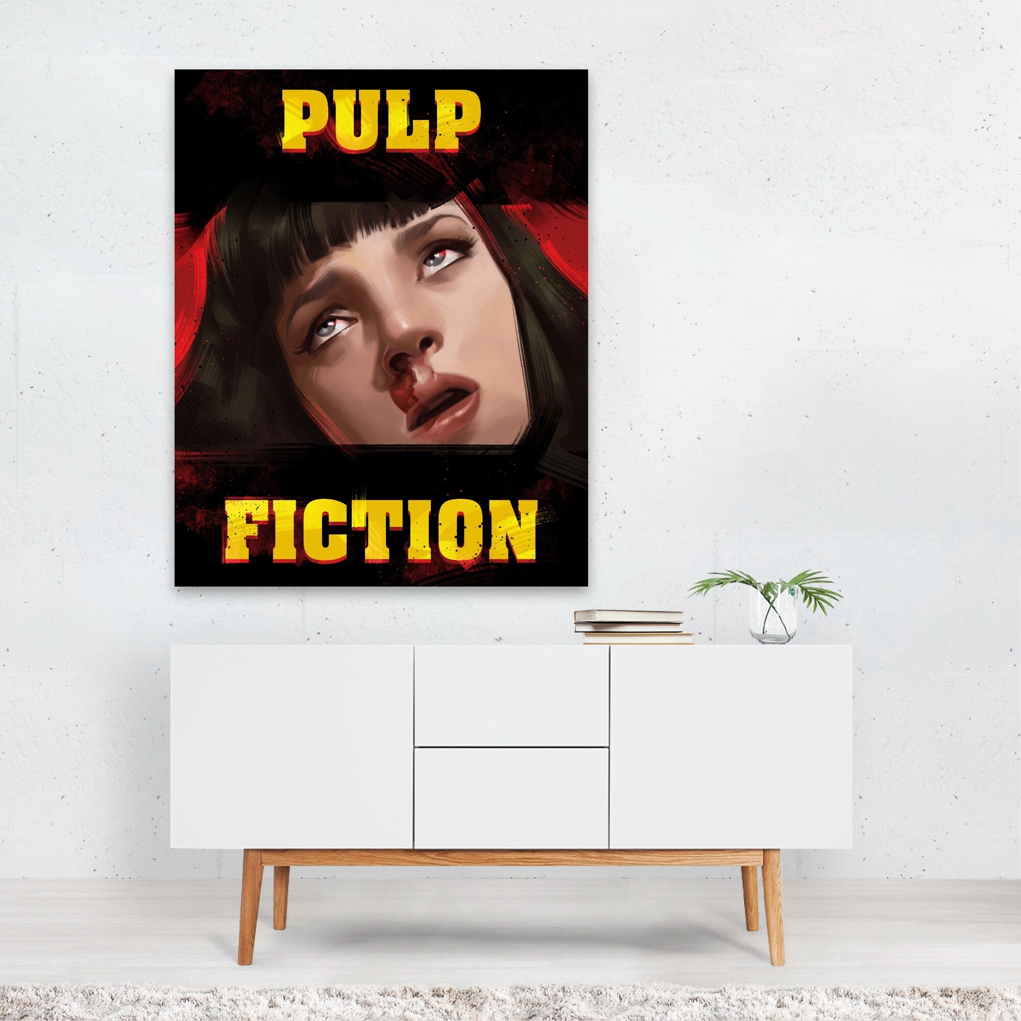 Overdose Digital Mia Wallace Pulp Fiction TV Movies Art Print/Poster, image size:2000x2000