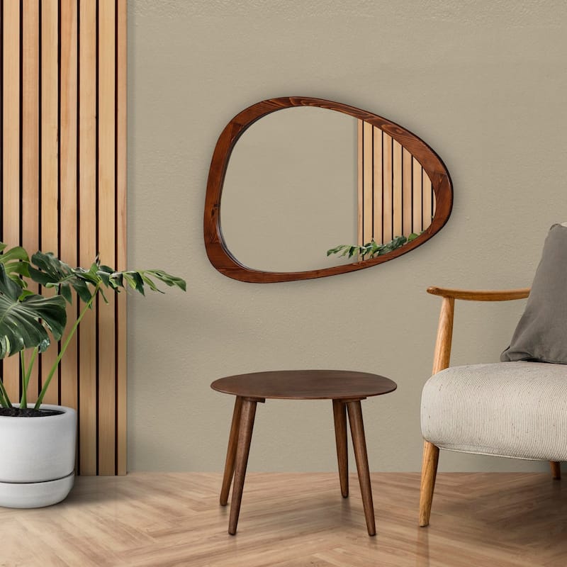 NOVA Natural Wood Frame Asymmetrical Mirror
