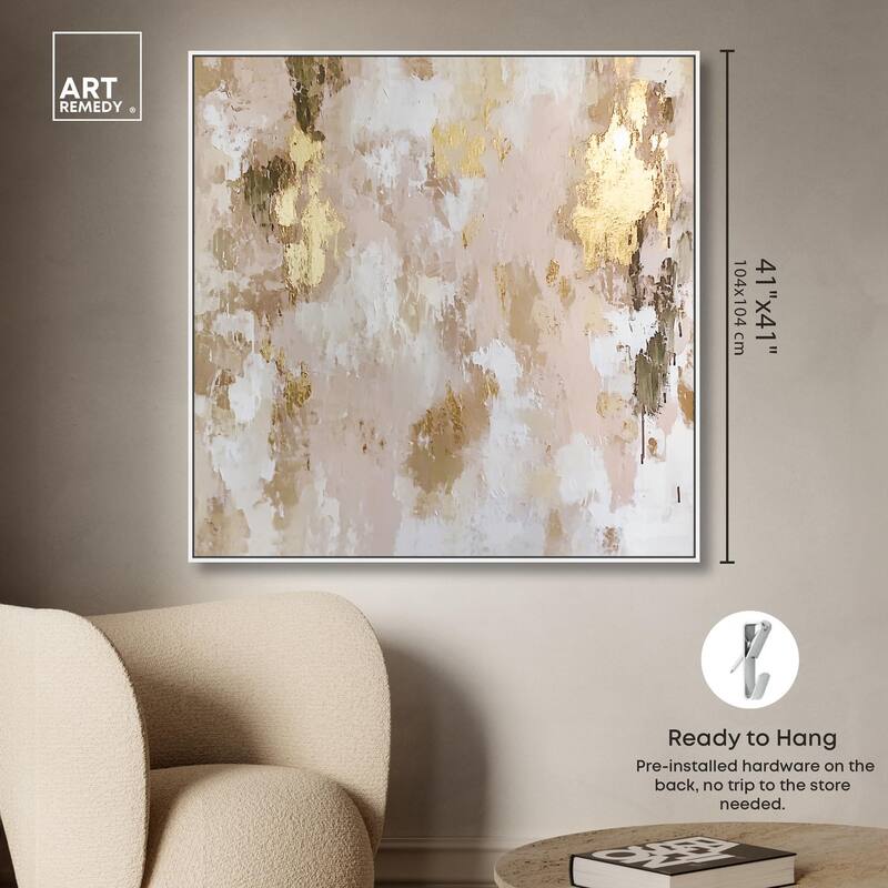 Golden Glimmer Gesture I Canvas by Art Remedy