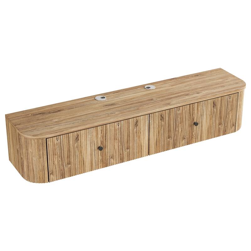 Floating TV Stand, Wall Mounted TV Console with Drawers, Floating Media Console Entertainment Center for Living Room, Bedroom