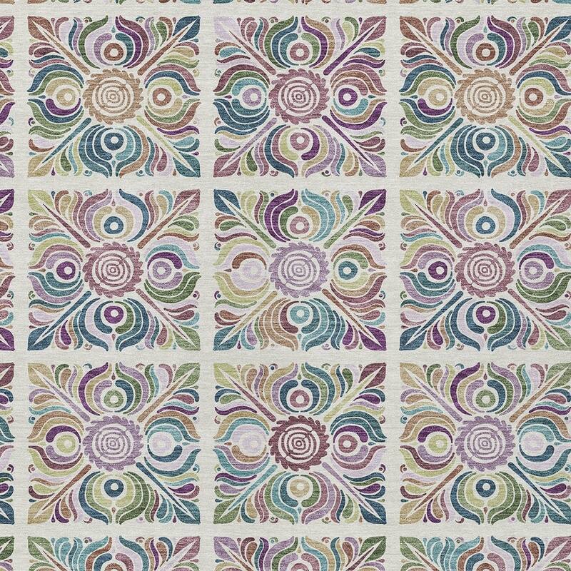 HomeRoots Medallion Transitional Rectangle Outdoor Rug