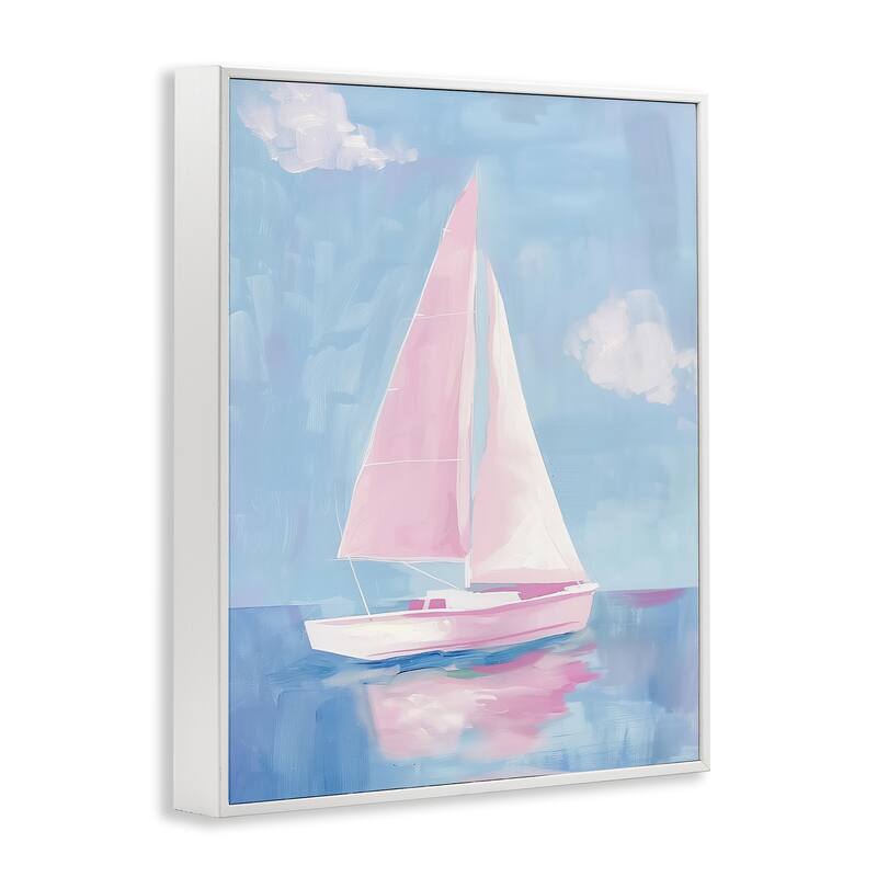 Stupell Muted Pink Sailboat Framed Giclee Art Design By Arlington Prints