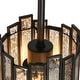 preview thumbnail 8 of 13, Tifany Modern Black 3-Light Chandelier Colored Glass Pendant for Kitchen Island Dining Room - L 30" x W 4.3" x H 17.3"