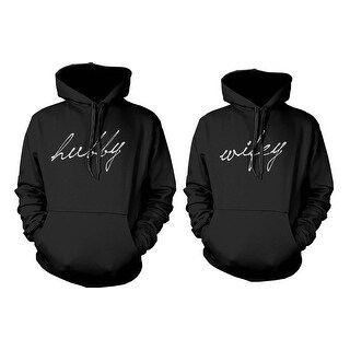 Shop Hubby And Wifey Cute Couple Hoodies Funny Matching Outfit For