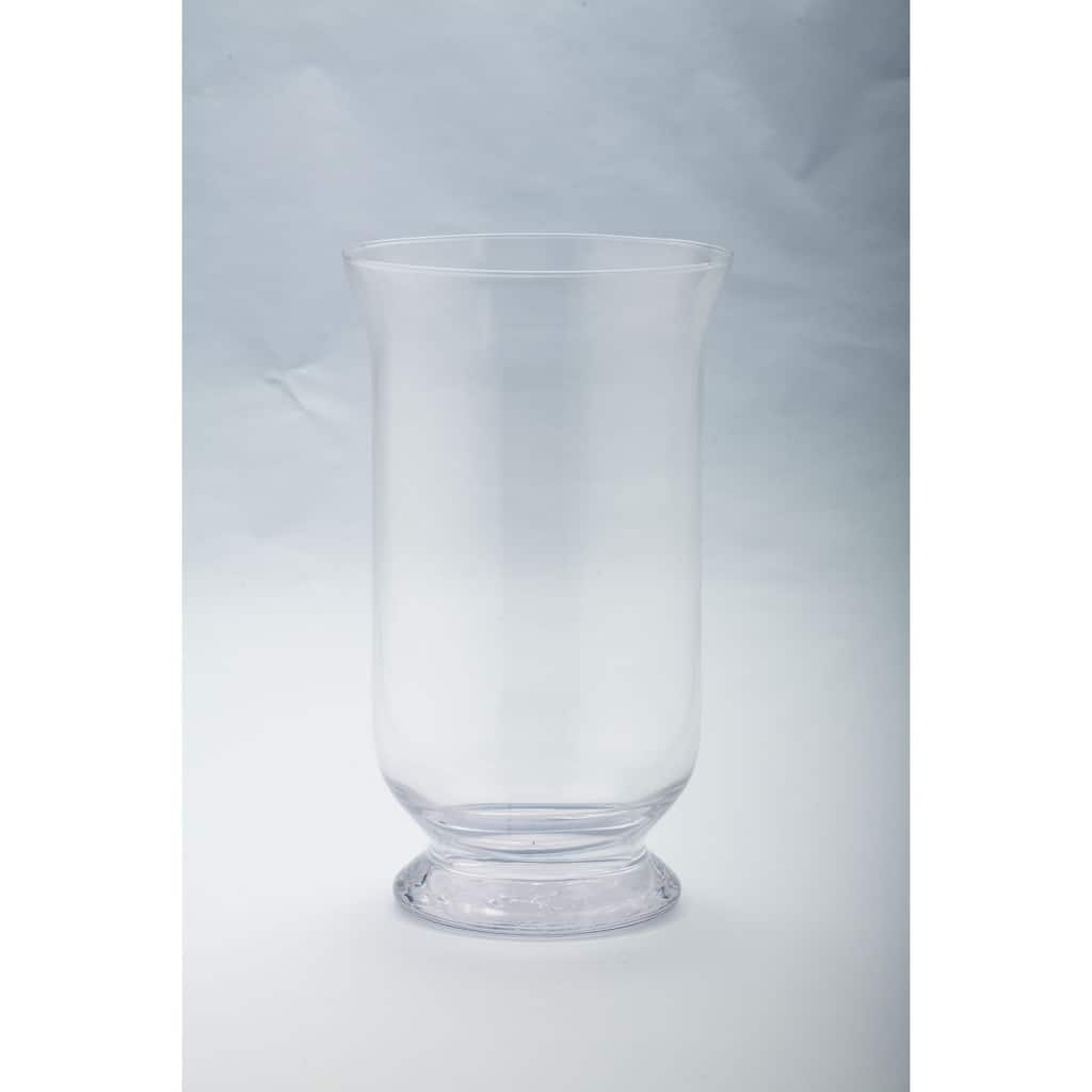 12" Cylindrical Hurricane Handblown Glass Candle Holder