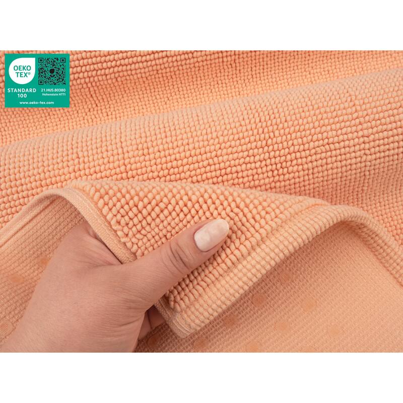 American Soft Linen 100% Cotton Bath Mat Rugs, 20x34 inches Slip Resistant Bottom Base Bath Mats for Bathroom