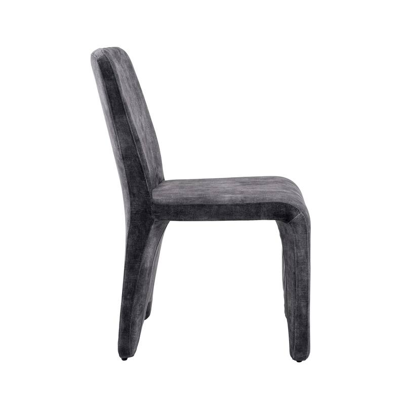 Modrest Ditka Modern Grey Velvet Dining Chair (Set of 2)