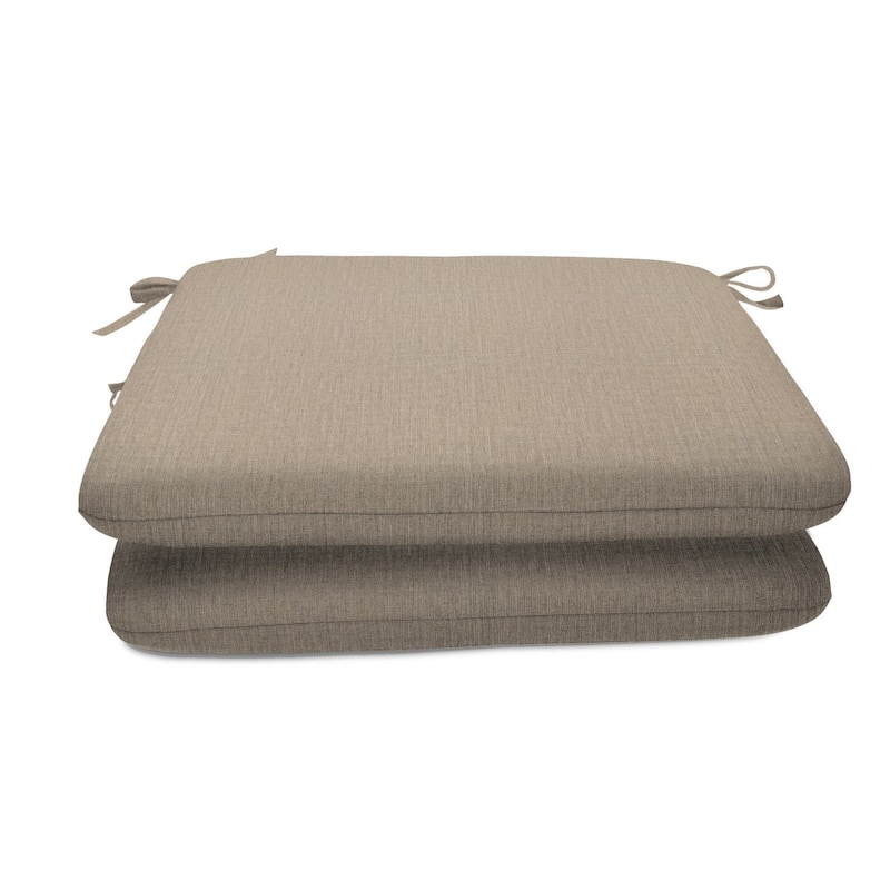 Sunbrella Solid fabric 2 pack 18 in. Square seat pad with 21 options - 18"W x 18"D x 2.5"H - Cast Ash