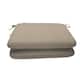 Sunbrella Solid fabric 2 pack 18 in. Square seat pad with 21 options - 18"W x 18"D x 2.5"H - Cast Ash