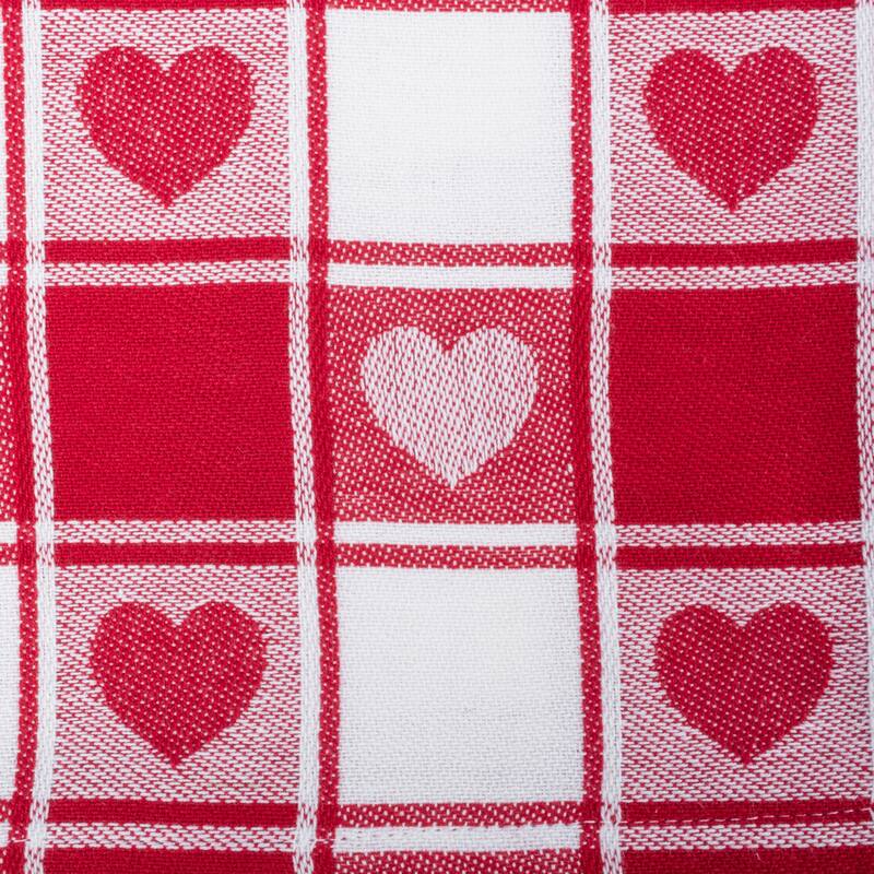 Set of 6 Red and White Checkered Design Square Napkins 20"