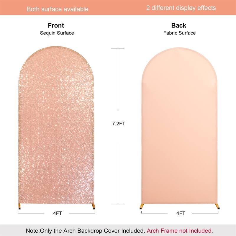 1 pack Bling Arch Backdrop Cover, Sequin Wedding Arch Stand Cover with Round Sequins, Zipper Design Banquet Backdrop Cover