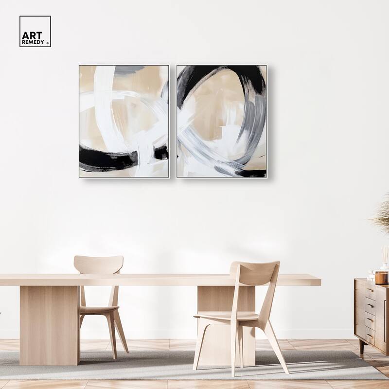 Neutral Interplay I Canvas Set of 2 by Art Remedy
