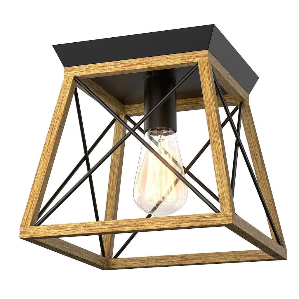 Farmhouse Vintage Ceiling Lights with E26 Blub Socket for Hallway Dining Room - 9" x9" x 9"(L x W X H)