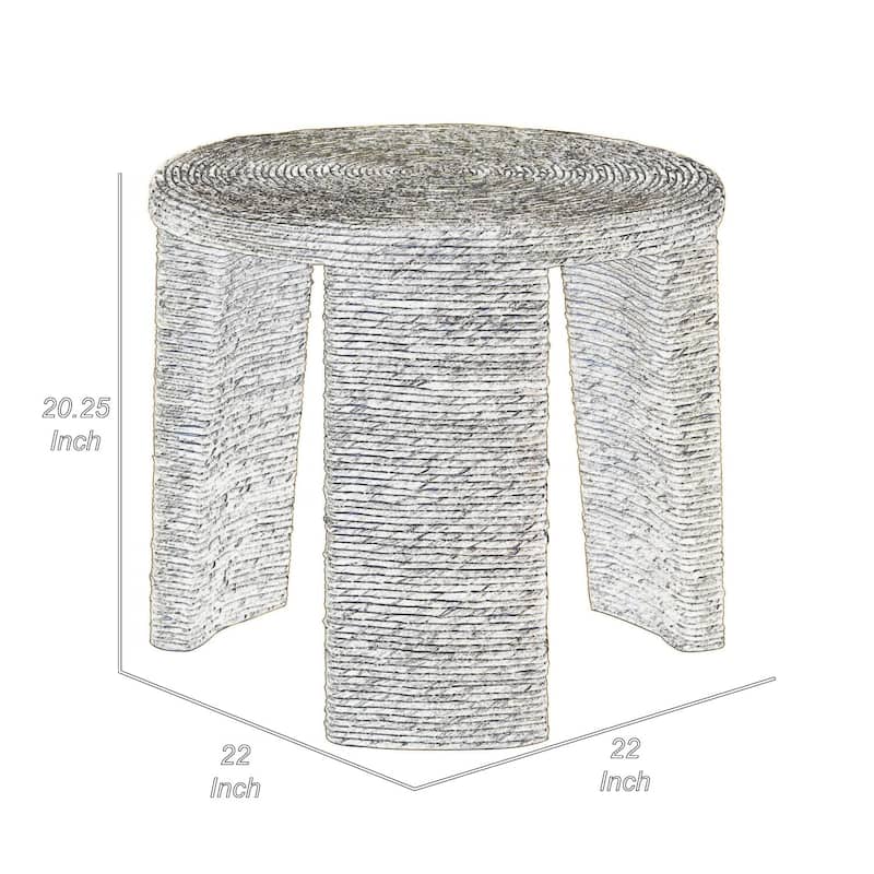 22 in. Brown Round Metal End Table, Sturdy Build End Side Table for Living Rooms
