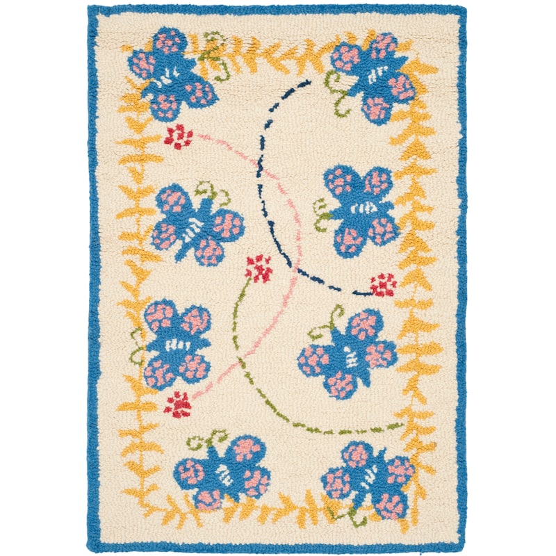 SAFAVIEH Handmade Kids Aliyah Wool Rug - 2' x 3' - Ivory/Blue