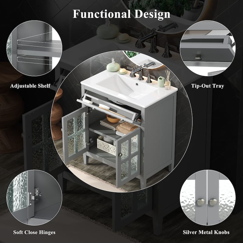 Bathroom Vanity with Ceramic Sink