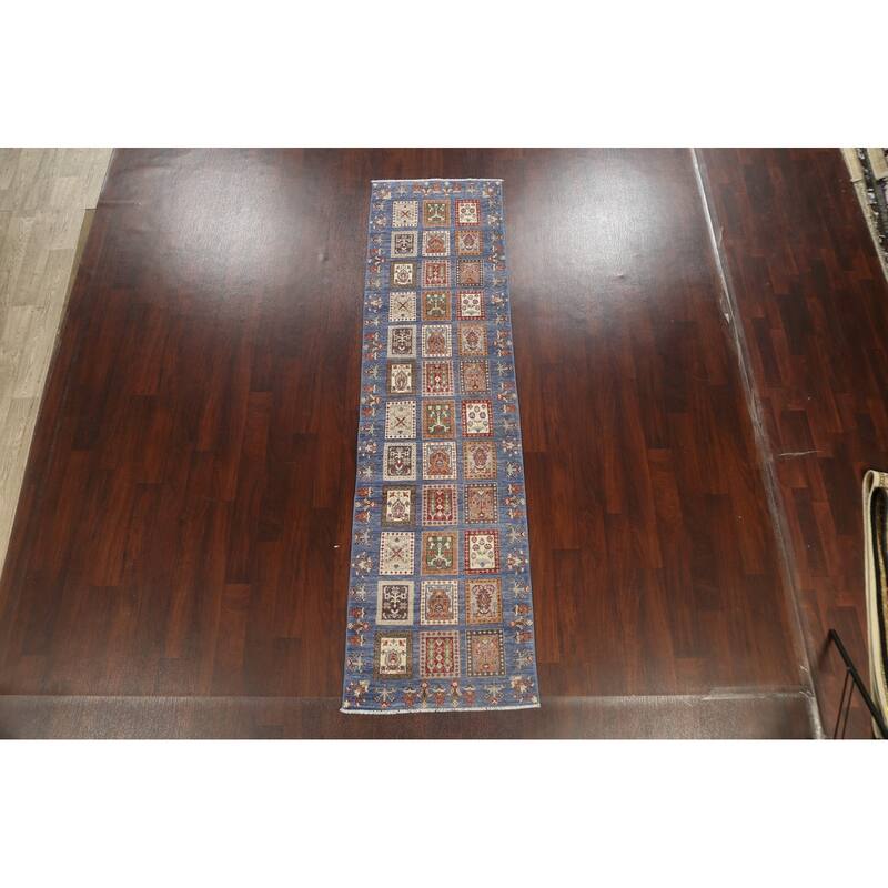 Garden Design Traditional Kazak Oriental Wool Runner Rug Hand-knotted - 2'8" x 9'10"