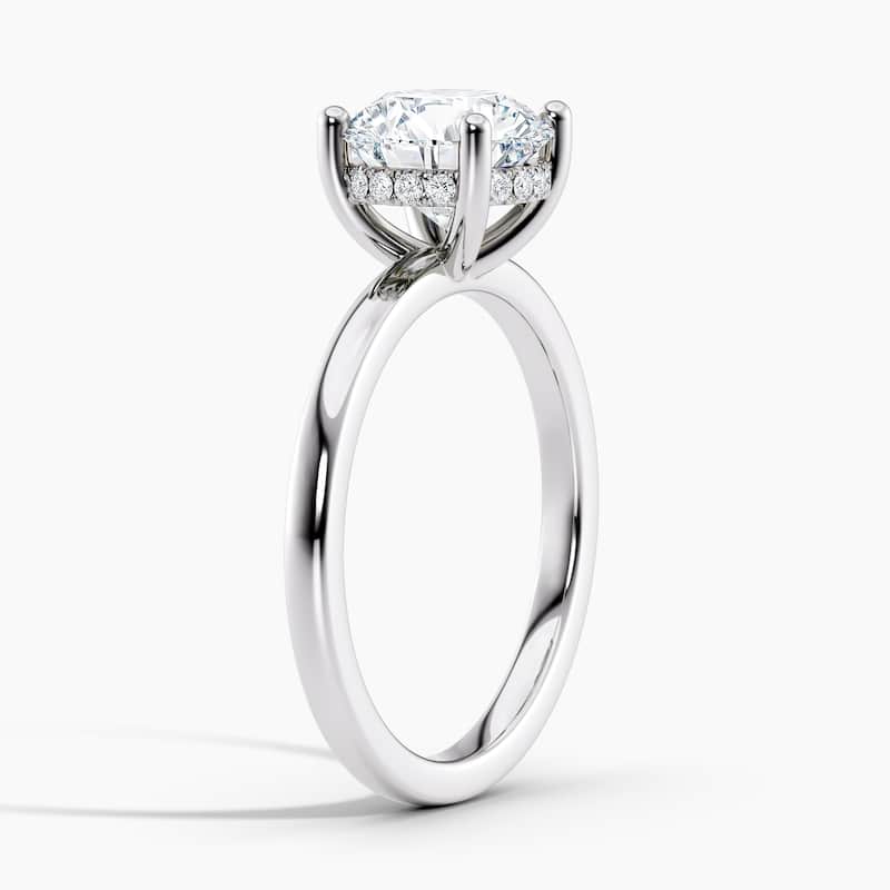 Auriya 14k Gold 1.00ctw Round Hidden-Halo Lab Grown Diamond Engagement Ring