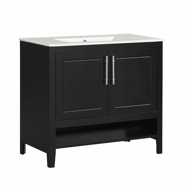 36" Bathroom Vanity with Sink, Multi-functional Cabinet