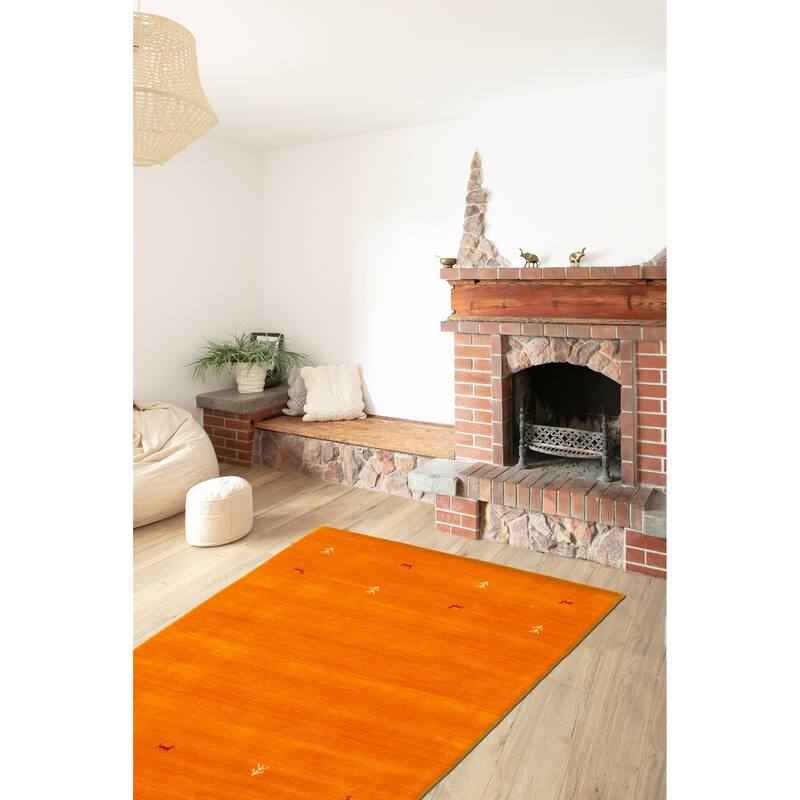 Kashkuli Gabbeh Burnt Orange Rug 4'0" x 5'8" - 4'0 x 5'8