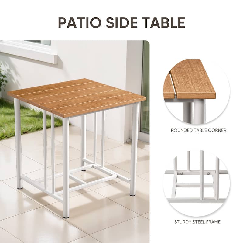 Puffin 3-Piece Metal Swivel Gliders Set with 6-Inch Thick Cushions and Side Table