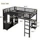 preview thumbnail 3 of 42, Loft Bed with Built-in Wardrobe, Desk, and Storage Shelves, Space-Saving Design