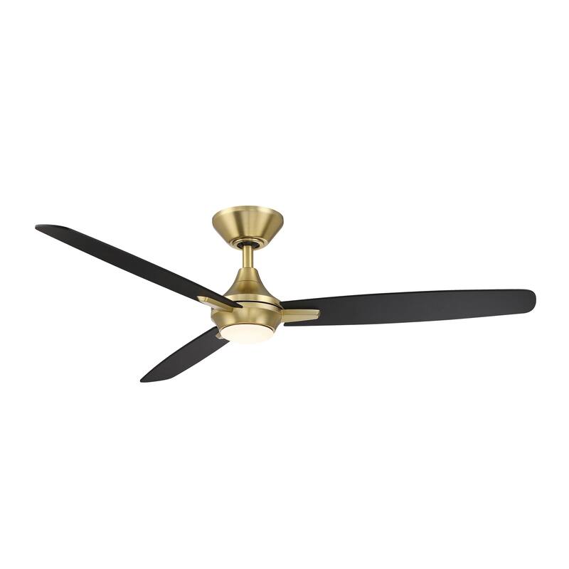 Blitzen Indoor/Outdoor 3-Blade Smart Ceiling Fan 54in with 3000K LED Light Kit and Remote Control - 54
