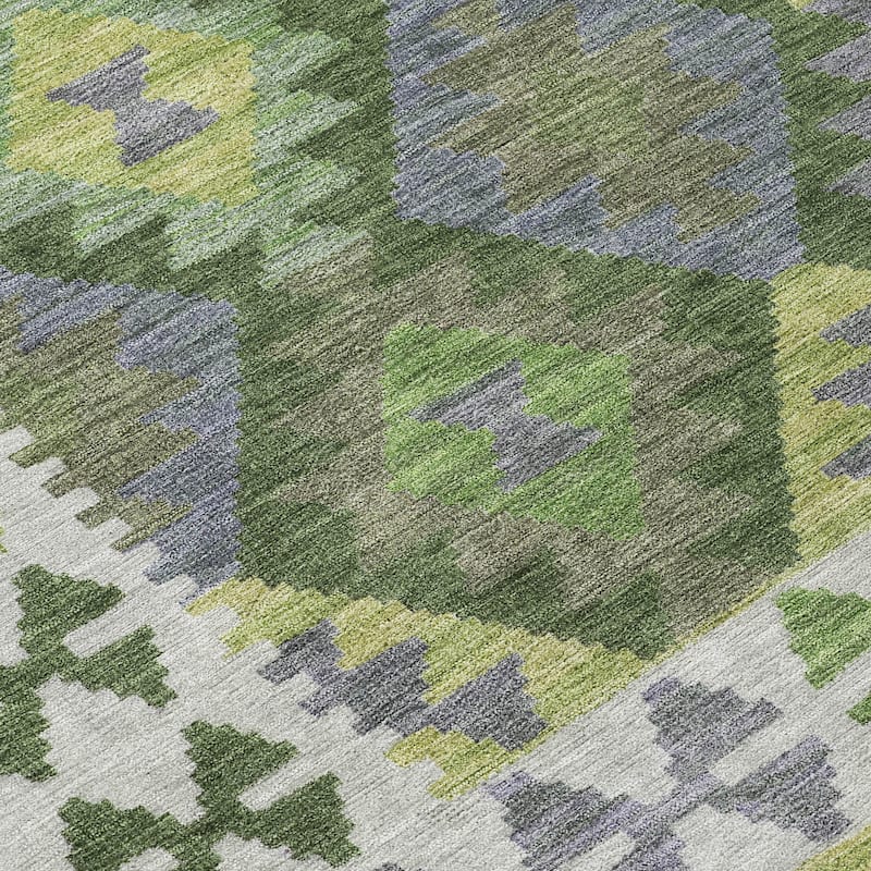 Machine Washable Indoor/ Outdoor Boho Global Chantille Rug