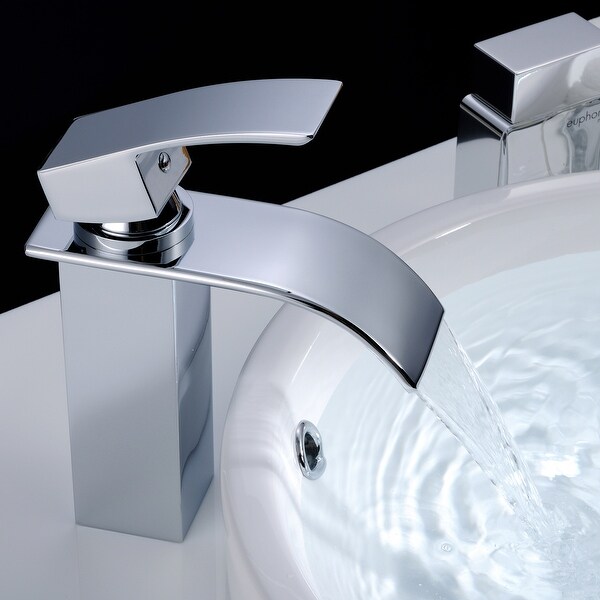Modern Single Handle Waterfall Bathroom Sink Faucet with
