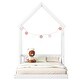 preview thumbnail 60 of 61, Pine Wood Roof-framed Headboard Floor Bed